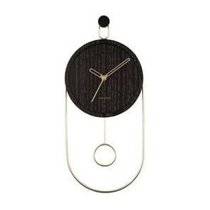 Wall clock Swing pendulum wood veneer black