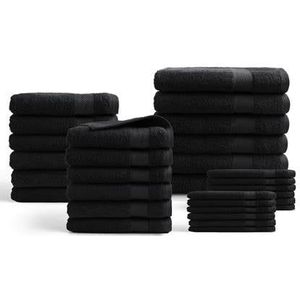 Handdoeken 30 delig set - Hotel Collectie - 100% katoen - zwart