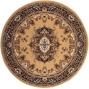 Vintage Vloerkleed Bruin Rond - Perzisch - Retro - Nain - Interieur05 - Polypropyleen - Rond 200 Ø