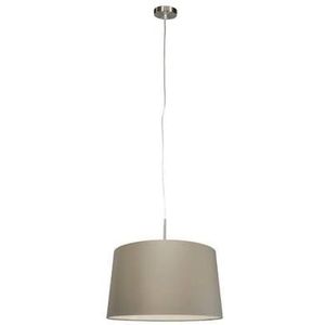 QAZQA Moderne hanglamp staal met kap 45 cm taupe - Combi 1