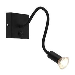 QAZQA Moderne flexibele wandlamp USB zwart - Zeno