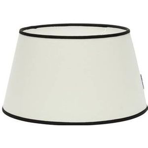 Riviera Maison Lampenkap rond schuin met zwarte rand - Linen - Wit