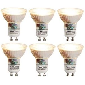 LUEDD Set van 6 GU10 dimbare LED lampen 6W 450 lm 2700K