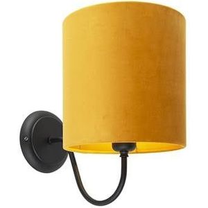 QAZQA - Klassieke Wandlamp voor binnen - 1 lichts - D 295 mm - Zwart Goud - Woonkamers-sSlaapkamers-sKeuken