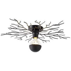 QAZQA Landelijke plafondlamp zwart 60 cm - Forest