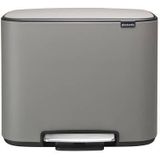 Brabantia Bo Prullenbak - 11 + 23 liter - Afvalscheiding - Mineral Concrete Grey