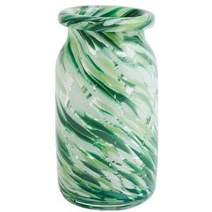 HAY Splash Vaas Roll Neck H 20,5 cm - Green swirl