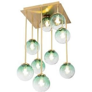 QAZQA athens - Art Deco Plafondlamp - 9 lichts - L 31 cm - Groen - Woonkamers-sSlaapkamers-sKeuken