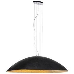 QAZQA Industri�le hanglamp zwart met goud 115 cm - Magna