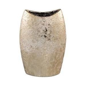 PTMD Mamboo Gold glazed ceramic pot oval high S