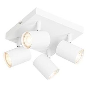 QAZQA Moderne plafondlamp wit 4-lichts verstelbaar vierkant - Jeana