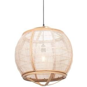 QAZQA pascal - Oosterse Hanglamp - 1 lichts - Ø 50 cm - Bruin - Woonkamer | Slaapkamer | Keuken