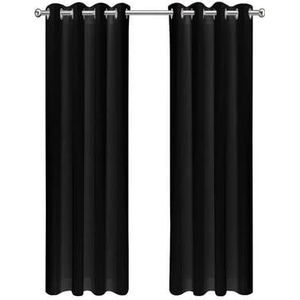 LW Collection Kant en klaar gordijnen zwart 290x245cm