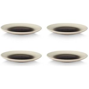 vtwonen Ontbijtborden - Borden - Servies Set van 4 Ontbijtbordjes - Zwart Gradient - 23 cm