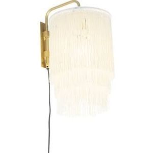QAZQA Franxa - Oosterse Wandlamp Voor Binnen - 1 Lichts - D 260 Mm - Crème - Woonkamer - Slaapkamer