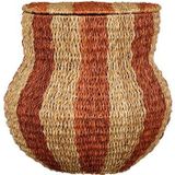 Mica Decorations Opbergmand met Deksel - H47 x �50 cm - Jute - Oranje