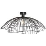 QAZQA pua - Design Plafondlamp - 1 lichts - Ø 66 cm - Zwart - Woonkamer | Slaapkamer | Keuken
