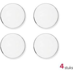 vtwonen Ontbijtborden - Wit - Zilver - Set van 4 - Ø 20cm