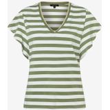 Streifenshirt, olive/ecru, Sommer-Kollektion