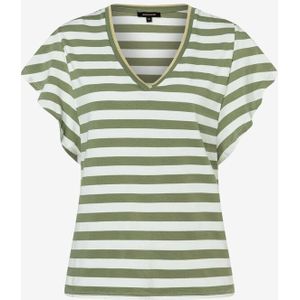 Streifenshirt, olive/ecru, Sommer-Kollektion