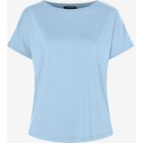 T-Shirt mit Chiffonkante, hellblau, Sommer-Kollektion