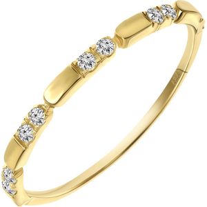 14 karaat geelgouden ring met zirkonia