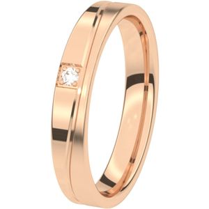 14K rosegouden trouwring met diamant 3,5mm Lobelia