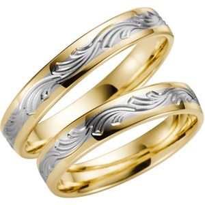 14 K bicolour trouwring geel/wit Azalea Dames H85