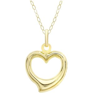 9 Karaat ketting met hanger open hart