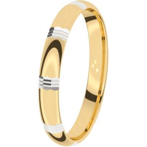 14K bicolor gouden trouwring Heren 3mm Hortensia