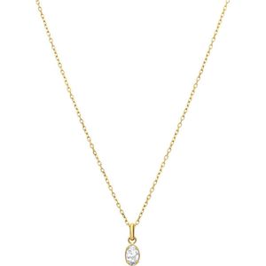 Stalen goldplated ketting met zirkonia