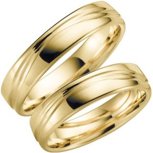 14 Karaat geelgouden dames trouwring Dahlia H133