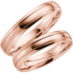 14 Karaat rose gouden trouwring Flora Dames H12 rose
