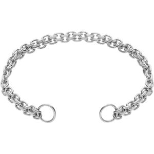 Stalen bedel armband platte schakel dubbel