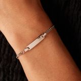 Lucardi Dames Plaatarmband Hart - Echt Zilver - 15 cm - Zilverkleurig