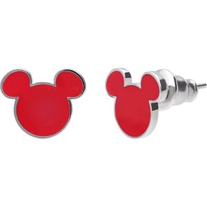 Disney - Stalen oorknoppen Mickey met roze emaille