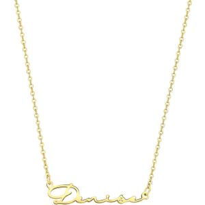 Stalen naamketting goldplated signature voor dames