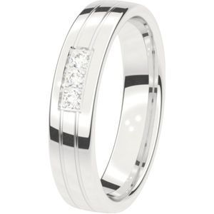 14K witgouden trouwring diamant 4,5mm IJsbloem