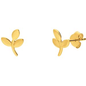 Zilveren goldplated oorknoppen blad
