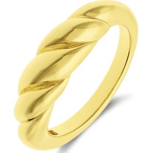 Zilveren goldplated ring croissant