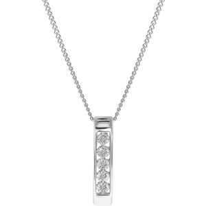 18 Karaat witgouden ketting met diamant 0,01ct