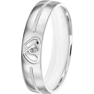 14K witgouden dames trouwring 4mm Sara TW 456
