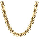 Stalen goldplated ketting chunky multi