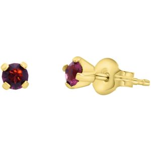 Tiny Tips stalen goldplated oorbellen paarse zirkonia
