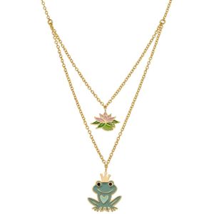 Zilveren goldplated ketting Disney kikker