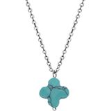 Stalen ketting met turquoise