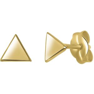 Lucardi Dames Oorbellen triangle 4mm - Oorbellen - Cadeau - 14 Karaat Goud - Geelgoud