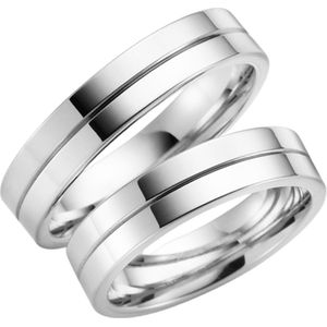 14K witgouden trouwring Orchid Dames H41W