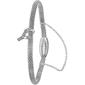 Gerecycled stalen armband mesh letter met kristal