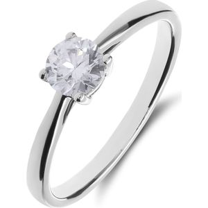 14 karaat witgouden solitair ring met lab grown diamant 0,50ct